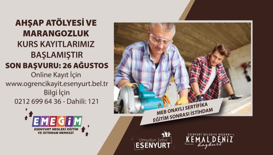 Ahşap Ve Marangozluk Kurs Kayıtları Başladı