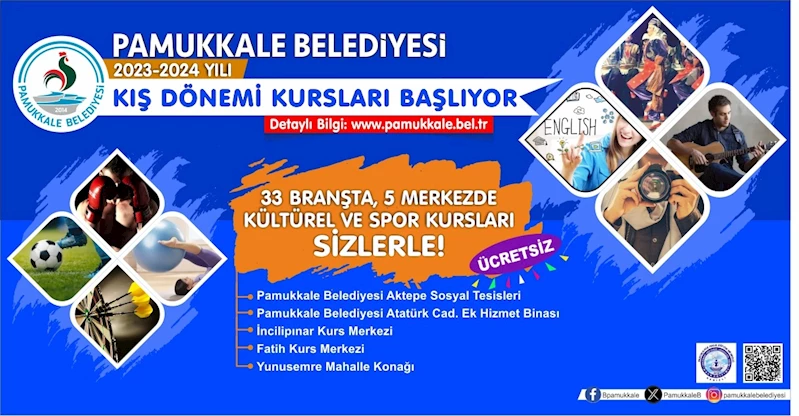 PAMUKKALE BELEDİYESİ KIŞ KURSLARINA BAŞVURULAR DEVAM EDİYOR