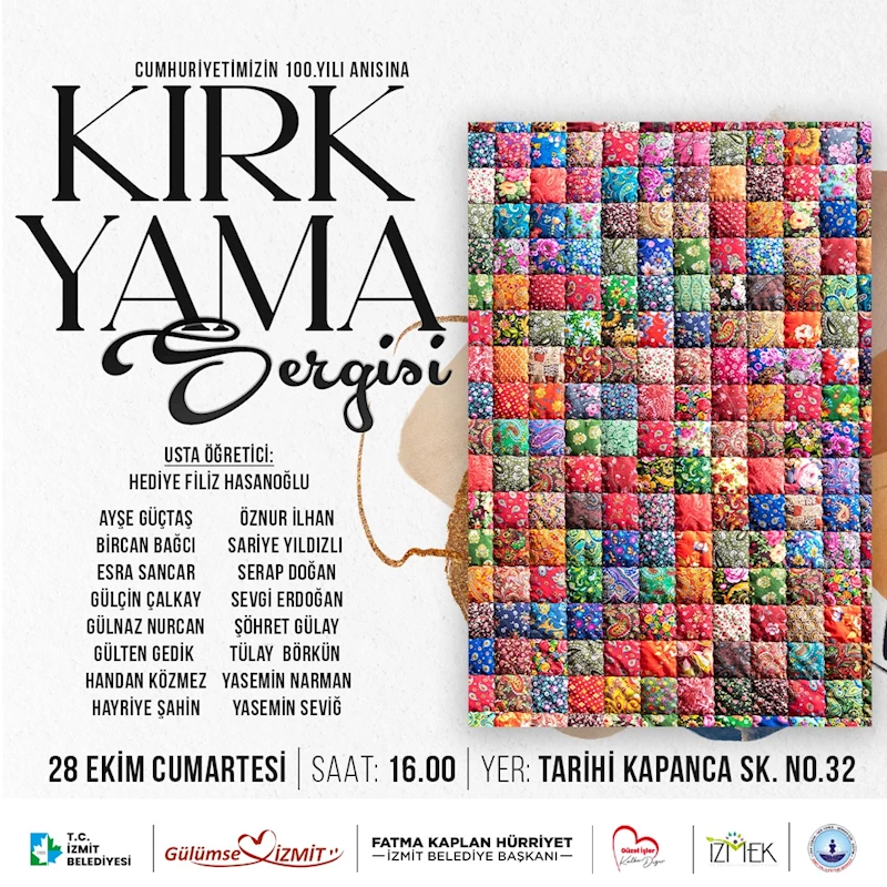 EMEKÇİ KADINLARIN EL EMEĞİ ÜRÜNLERİ 100. YIL ANISINA KIRK YAMA SERGİSİ İLE VATANDAŞLARLA BULUŞACAK