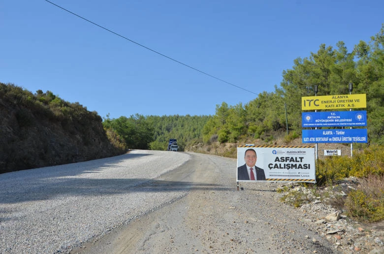 Alanya Katı Atık Tesisi yolu asfaltlandı