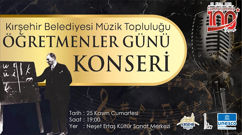 KIRŞEHİR BELEDİYESİ MÜZİK TOPLULUĞU ÖĞRETMENLER GÜNÜ’NDE KONSER VERECEK