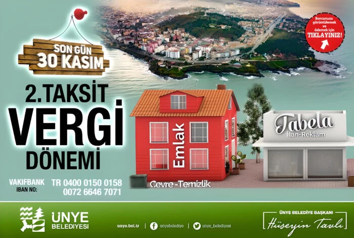 ÇEVRE TEMİZLİK ve EMLAK VERGİSİ’NDE SON GÜN 30 KASIM…