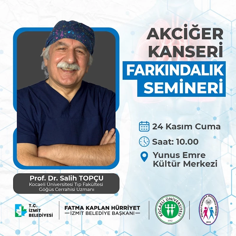 İZMİT BELEDİYESİ AKCİĞER KANSERİ İÇİN FARKINDALIK SEMİNERİ DÜZENLEYECEK