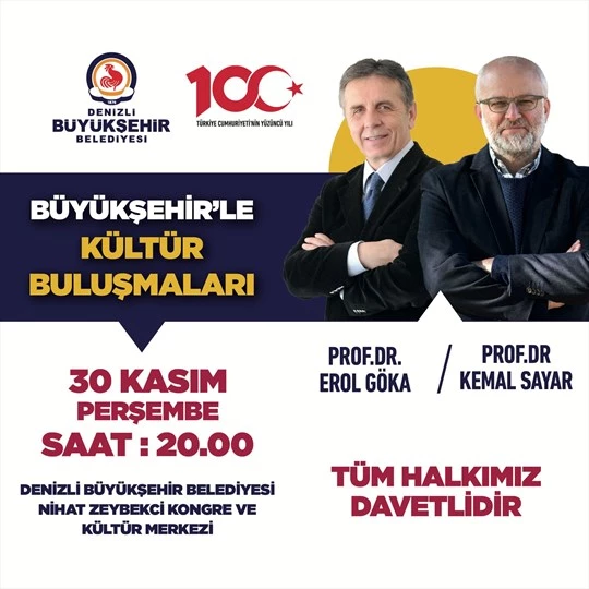 Prof. Dr. Göka ve Prof. Dr. Sayar 30 Kasım’da Denizli’de