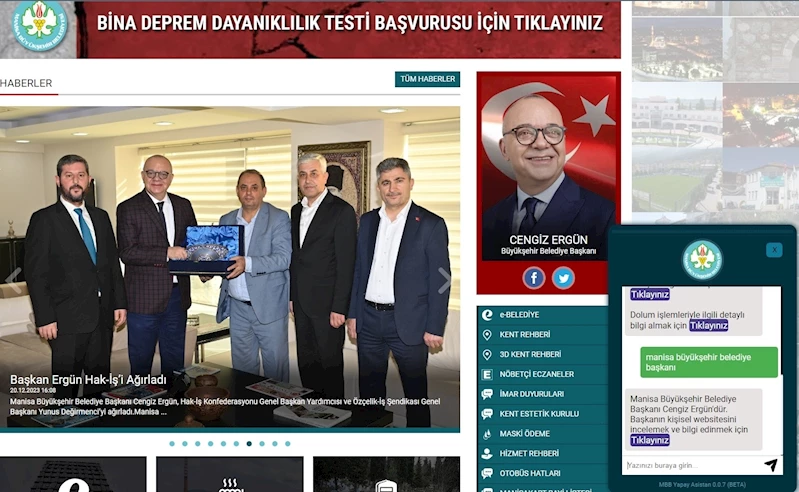 Büyükşehir Web Sitesine Yapay Zeka Asistanı Desteği