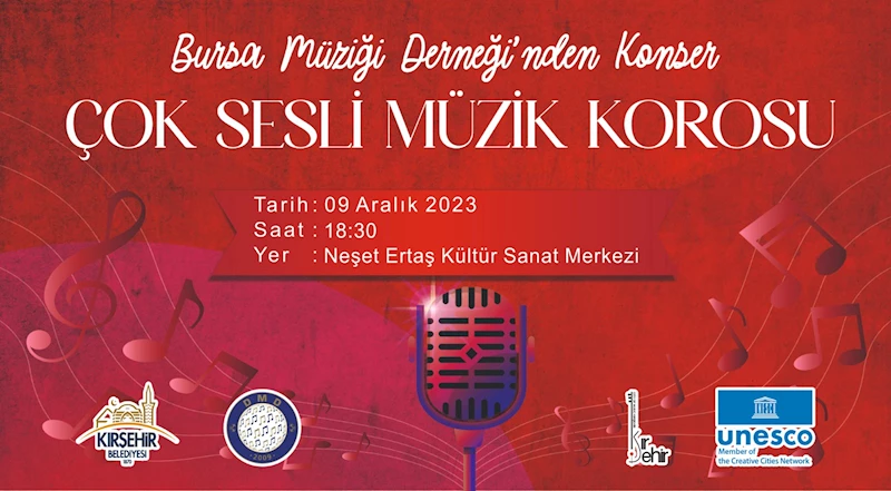 BURSA MÜZİĞİ DERNEĞİ KOROSU 9 ARALIK’TA KONSER VERECEK