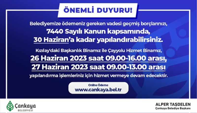 Çankaya Belediyesi 26 ve 27 Haziran