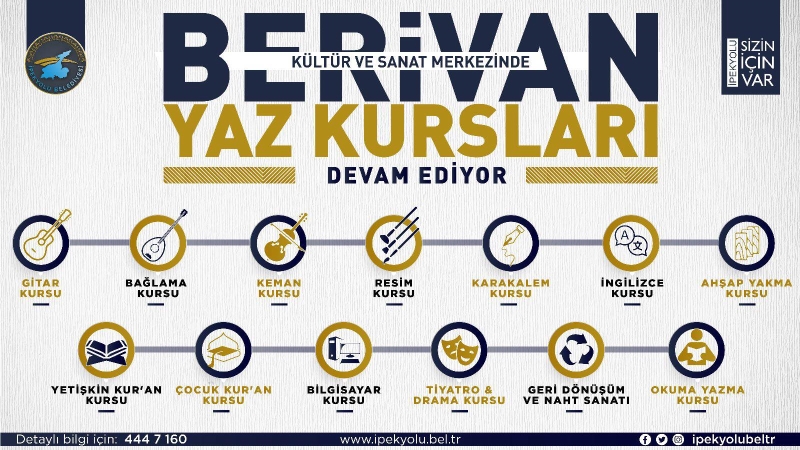 İPEKYOLU BELEDİYESİ’NİN YAZ KURSLARI DEVAM EDİYOR