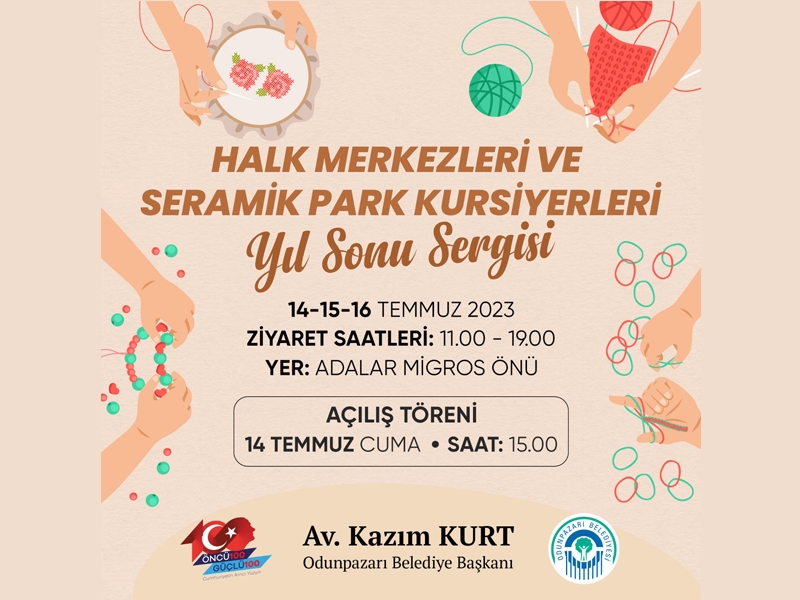 HALK MERKEZLERİ VE SERAMİK PARK KURSİYERLERİ YIL SONU SERGİSİ ADALAR’DA AÇILACAK