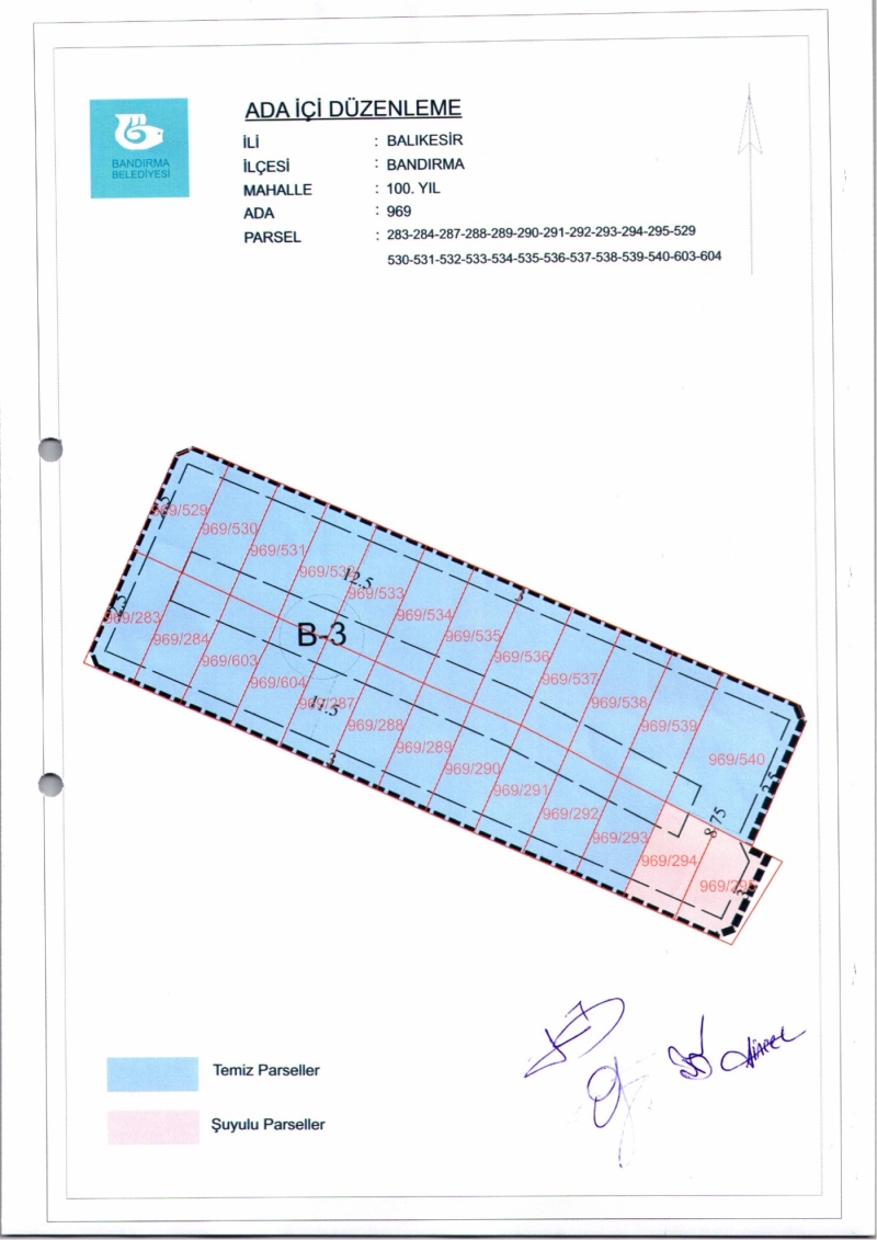 100. Yıl Mh. 969 Ada İçi Düzenlemesi