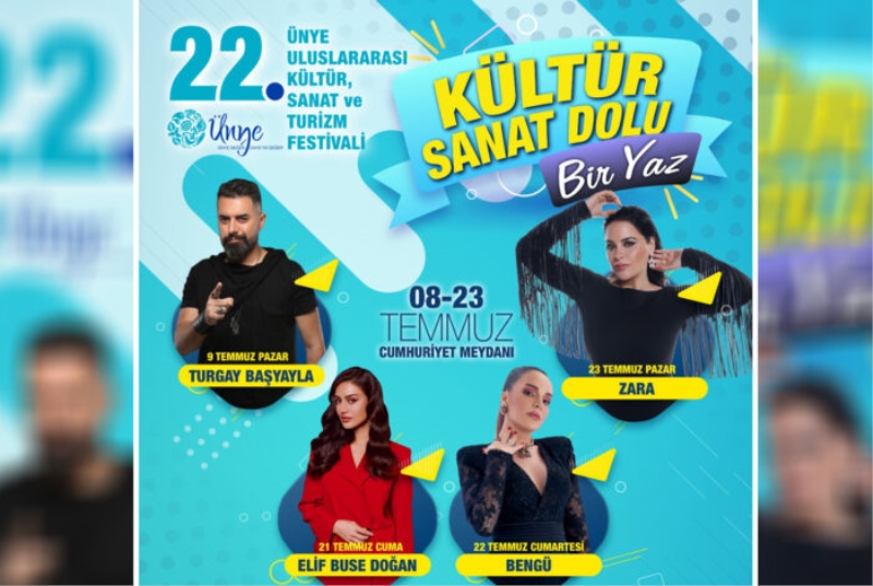 ÜNYE’DE KÜLTÜR VE SANAT DOLU FESTİVAL BAŞLIYOR