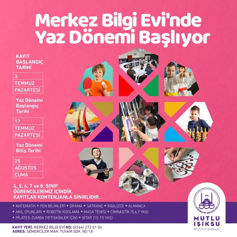 Bilgi Evlerinde Yaz Kursları Başlıyor