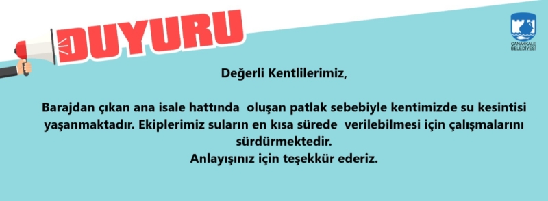 Su Kesintisi Duyurusu