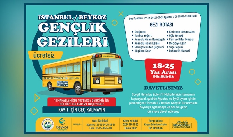 Keşan Belediyesi Gençlik Gezileri Başlıyor