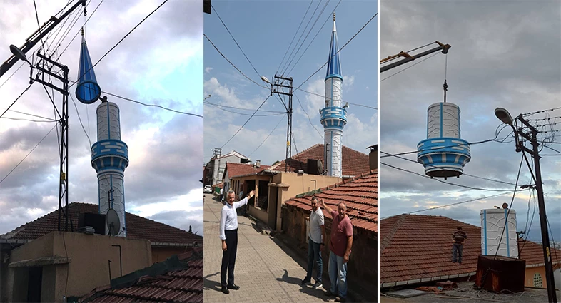 Büyükşehir, Eren Bayırı Camii’nin dayanıksız minaresini yeniledi