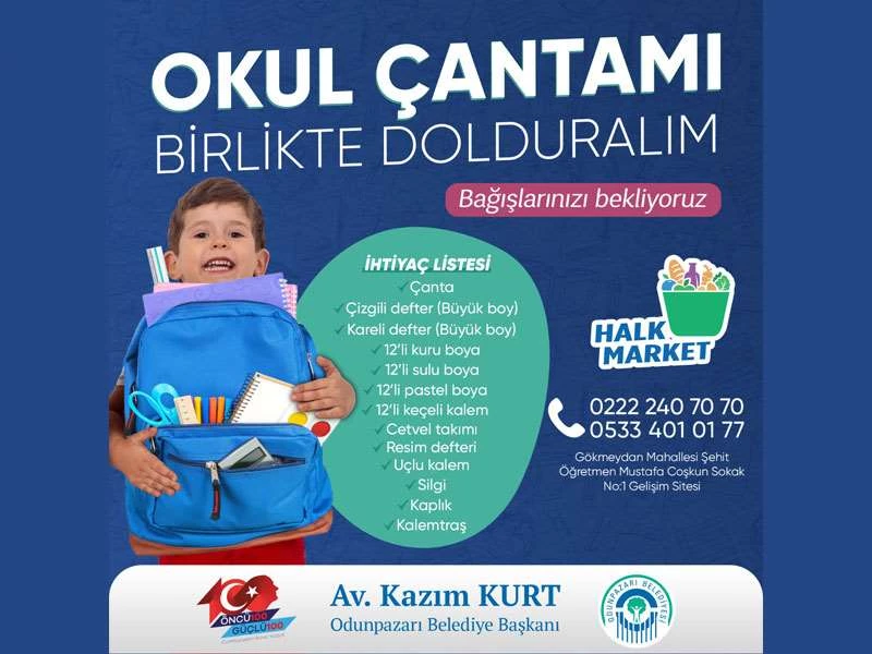 HALK MARKET ÇOCUKLARA KIRTASİYE YARDIMI YAPMAK İÇİN ÇAĞRIDA BULUNDU