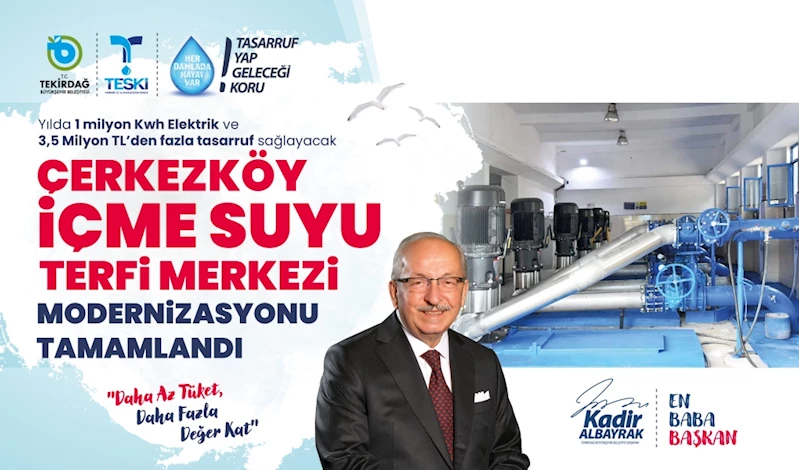 ÇERKEZKÖY İÇME SUYU TERFİ MERKEZİ MODERNİZASYONU BAŞARIYLA TAMAMLANDI