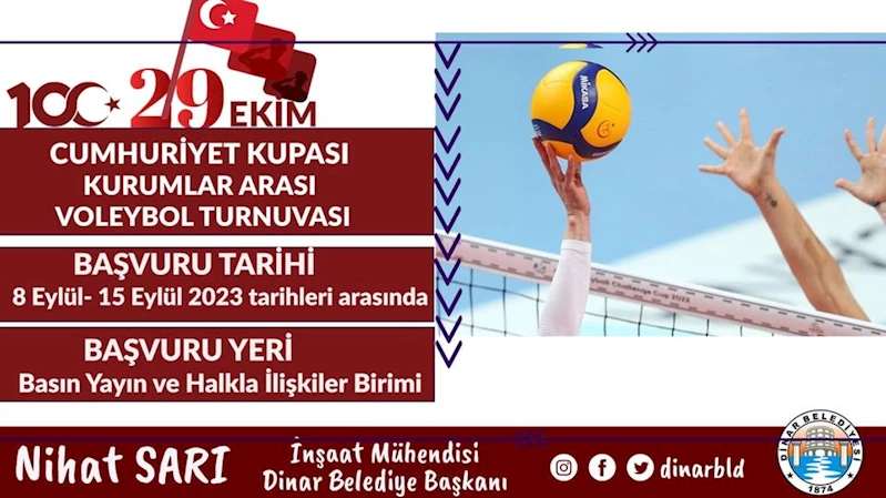 Cumhuriyet Kupası Kurumlar Arası Voleybol Turnuvamıza başvurular başladı