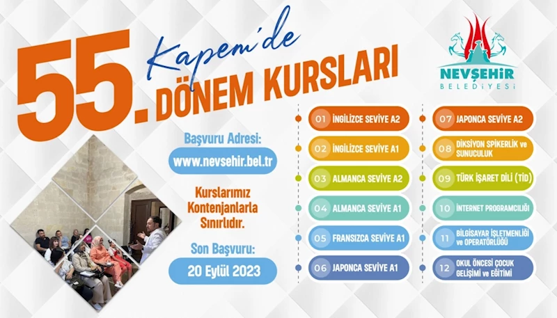 Kapem’de 55. Dönem Kursları İçin Kayıtlar Başladı