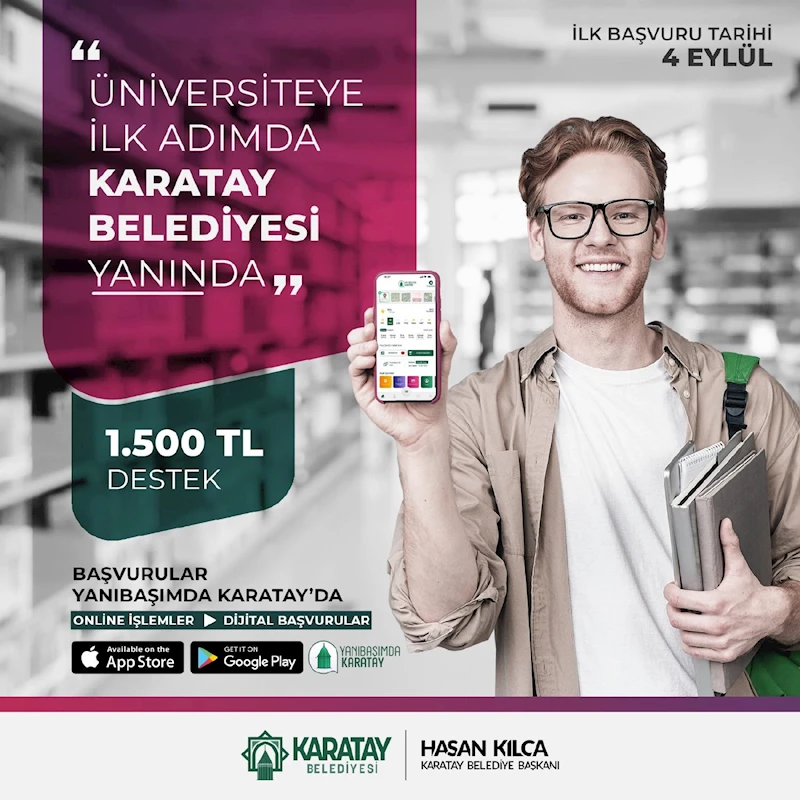 ÜNİVERSİTEYE İLK ADIMDA KARATAY BELEDİYESİ YİNE GENÇLERİN YANINDA