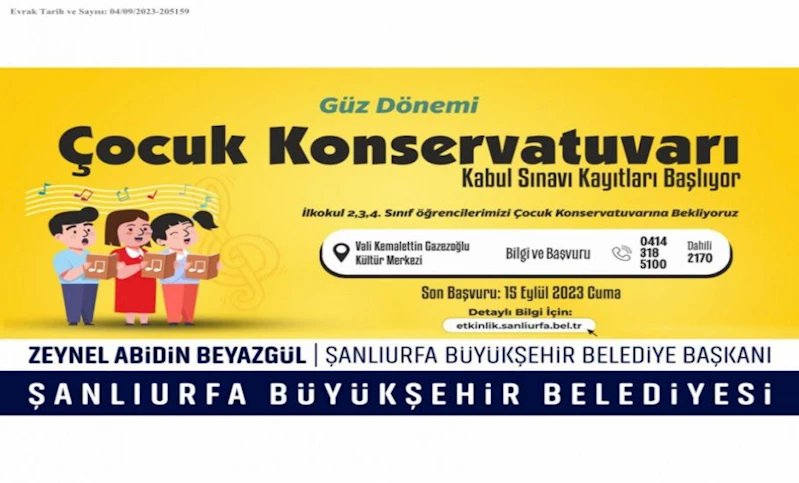 Konservatuvar Kayıt Hakkında Duyuru