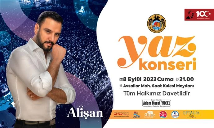 YAZ KONSERLERİ İÇİN GERİ SAYIM BAŞLADI AVSALLAR’DA ALİŞAN RÜZGARI ESECEK