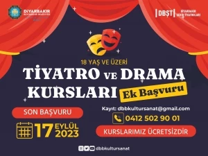 Tiyatro ve drama kursları için ek başvuru başladı