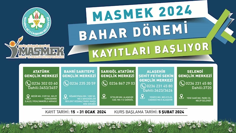 MASMEK’lerde 2024 Bahar Dönemi Kurs Kayıtları Başladı