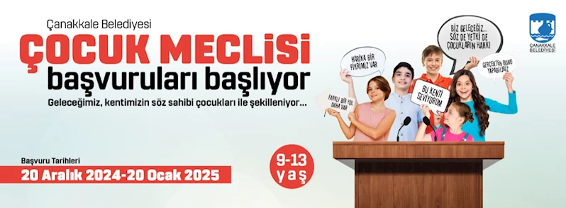 Çanakkale Belediyesi Çocuk Meclisi Başvuruları Başlıyor!