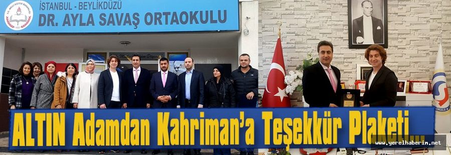 Kahriman’a Teşekkür Plaketi