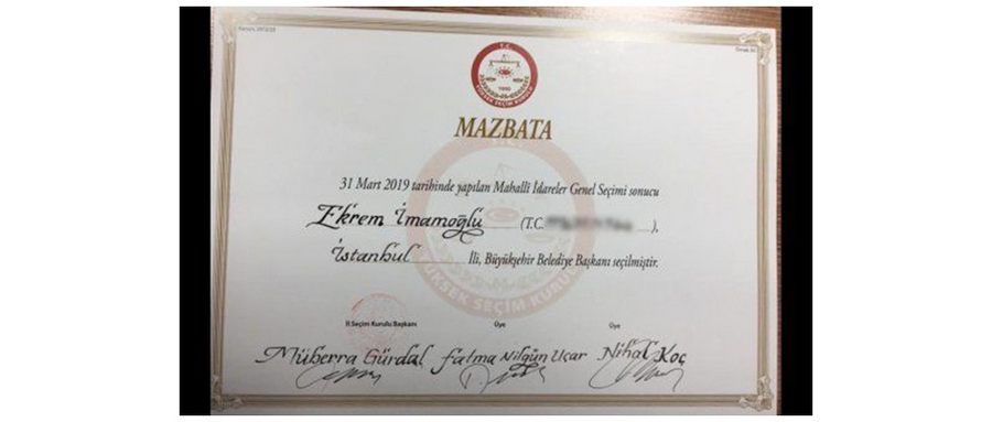  İmamoğlu Mazbatasını Aldı