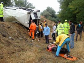 Yağış beraberinde kazayı getirdi: 14 yaralı